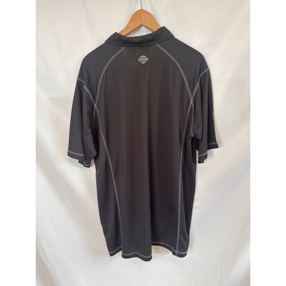 Harley-Davidson Shirt Mens XL  Black Polo Collared Motorcycle Short  Dry Fit - Picture 3 of 9
